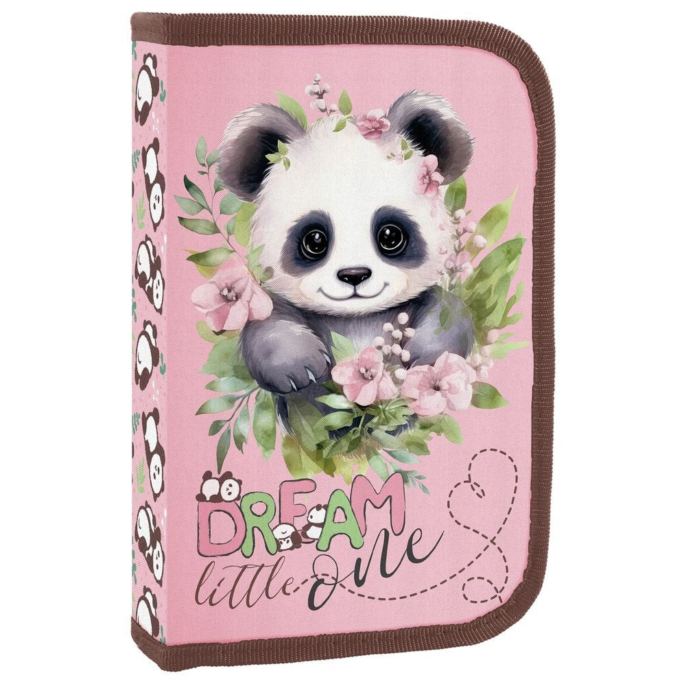 Plumier simple relleno con organizador Oso Panda Pink DERFORM Imagen principal del producto