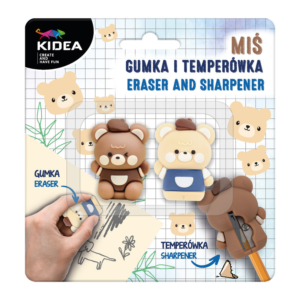 BLISTER 2 AFILABORRAS OSITOS CLASICOS KAWAII | 12 UNIDADES | (KIDEA) Imagen principal del producto