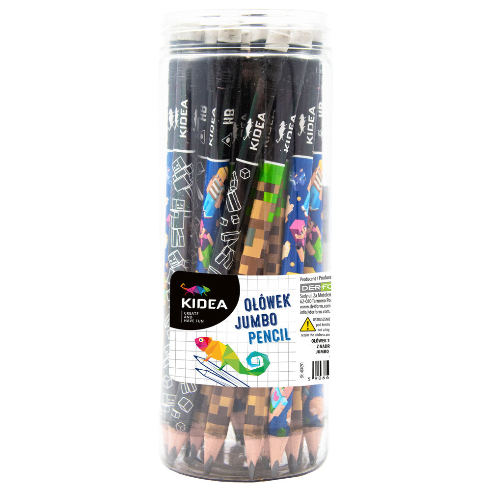 Bote 28 Lápices Jumbo Triangulares Grafito con Estampado Game Kidea Imagen principal del producto