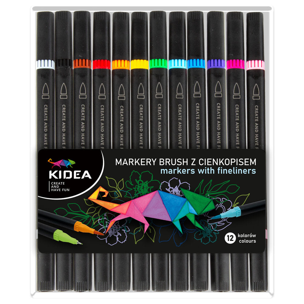 Set 12 Rotuladores Punta Fina Brush Marker Kidea Imagen principal del producto