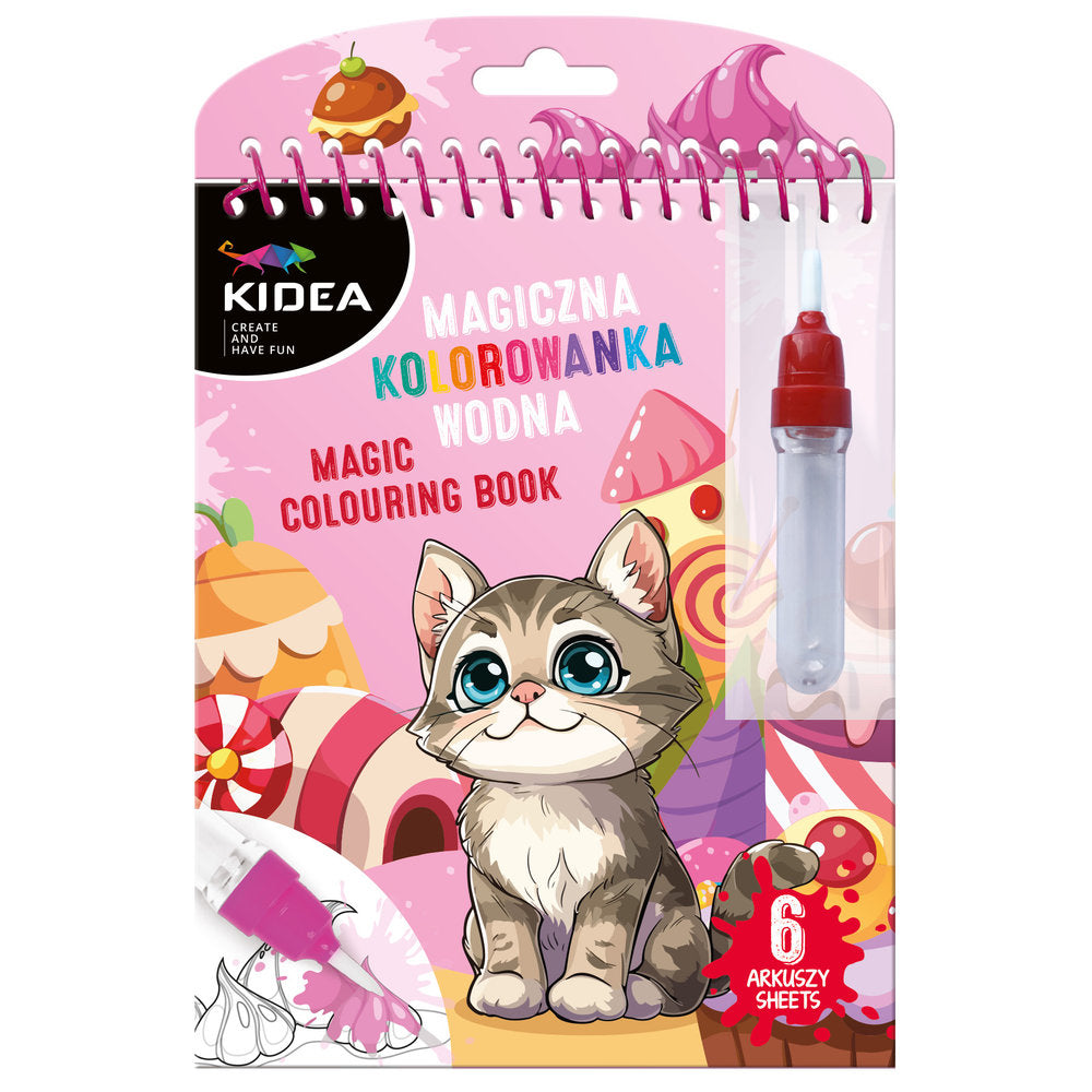 LIBRO MAGICO PARA COLOREAR CON AGUA REUTILIZABLE VEHICULOS | KIDEA | 1 UNIDAD | 5906601707001 Imagen principal del producto