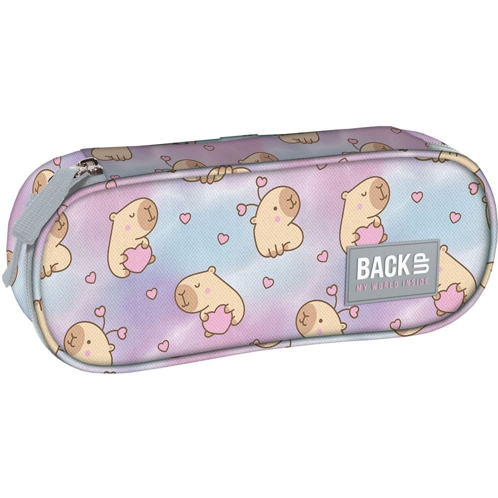 Portatodo ovalado 1 cremallera Capibara Pastel Corazones DERFORM