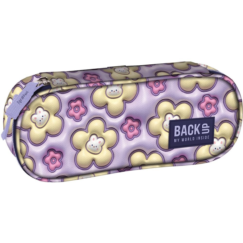 Portatodo ovalado 1 cremallera estampado flores 3D Kawaii DERFORM
