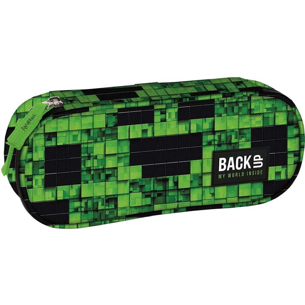 Portatodo Ovalado 1 Cremallera Estampado Gamer Cuadritos DERFORM