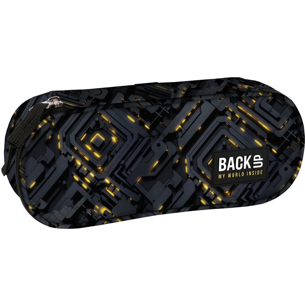 Portatodo ovalado 1 cremallera estampado neon amarillo DERFORM