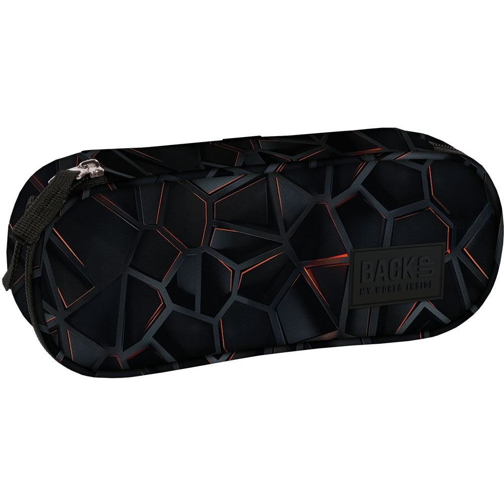 Portatodo ovalado 1 cremallera estampado hexágonos neón DERFORM