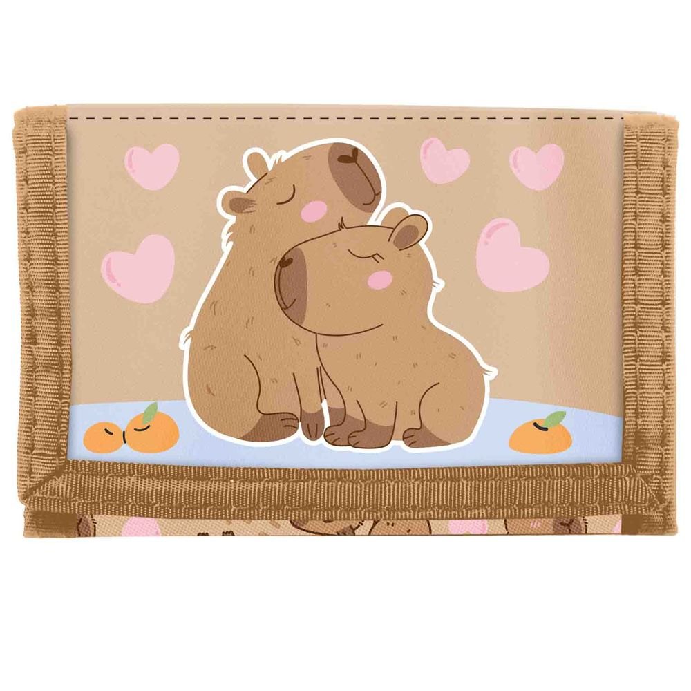Billetera de Tela con Velcro Capibara Amorosos DERFORM