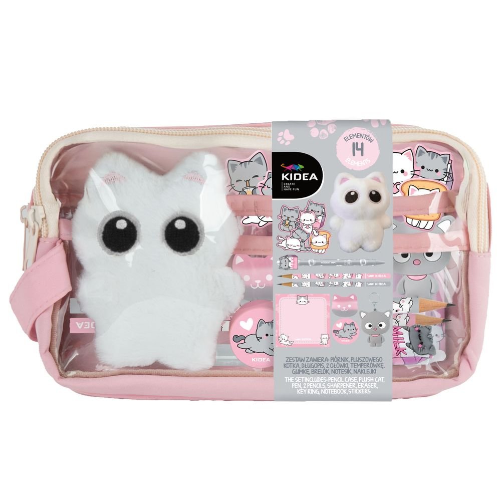 Set Papelería Neceser y Accesorios Gatitos Kidea