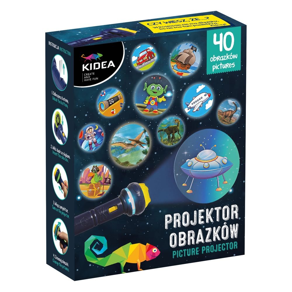 Set proyector de imágenes con discos azules Kidea
