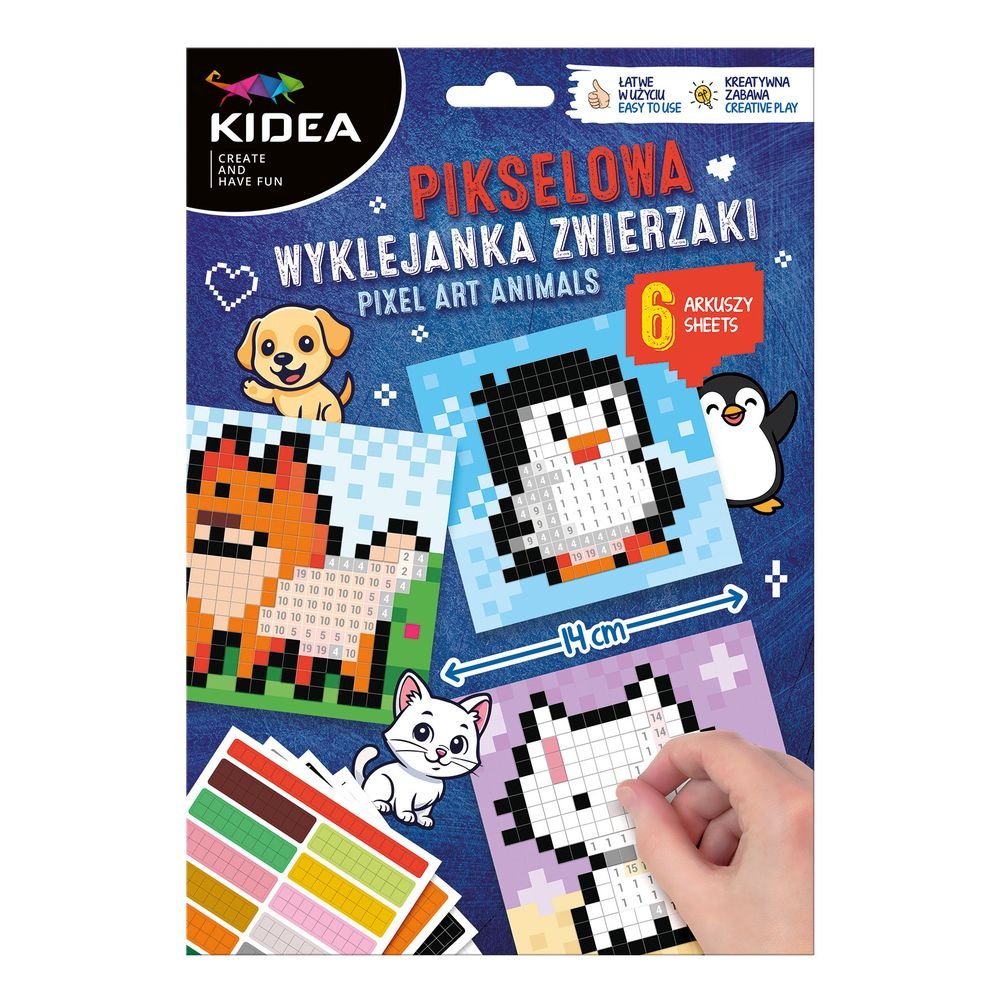 Set de Pegatinas Pixel para Formar Figuras por Números KIDEA