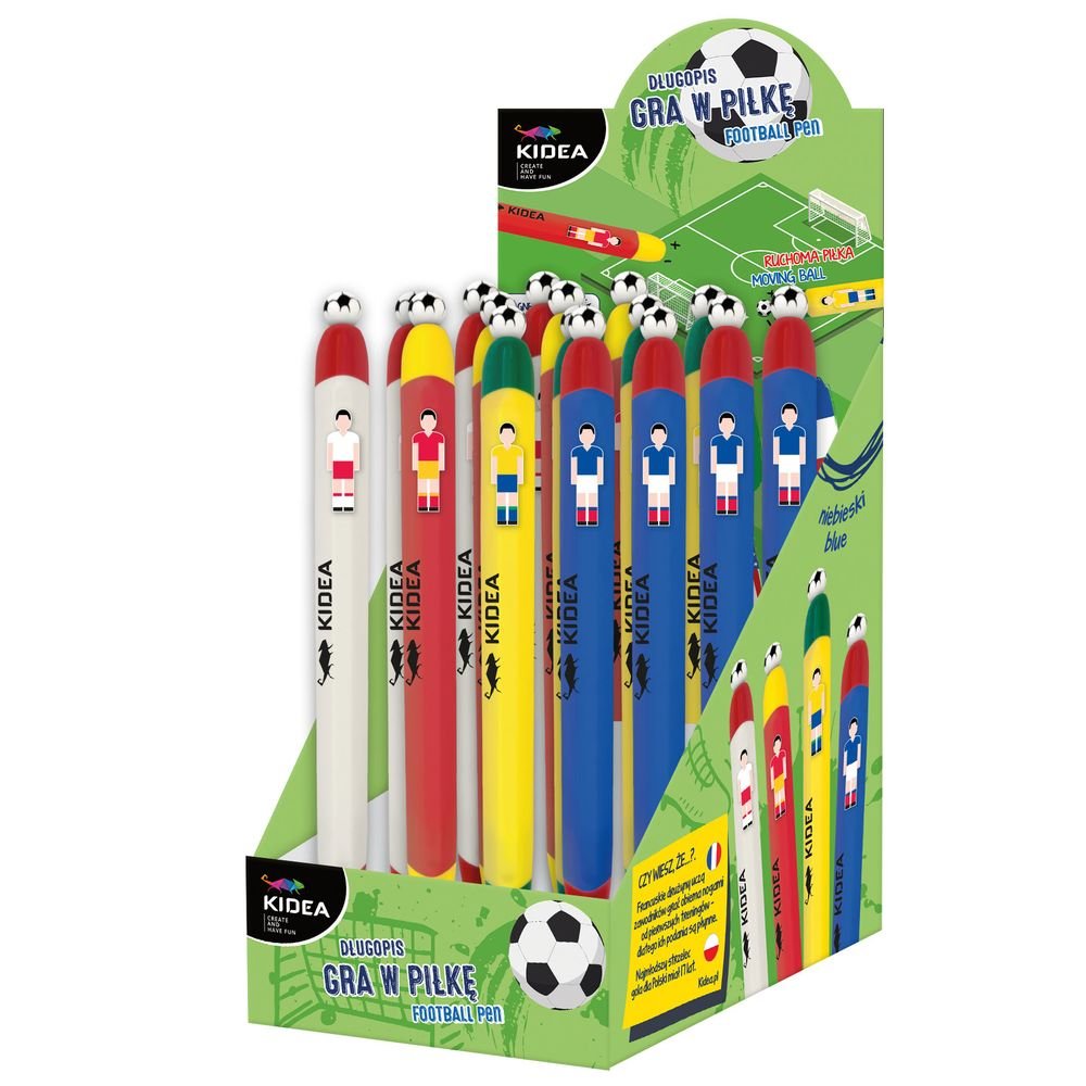 Exp 24 Bolígrafos Retráctil Punta 0,7 mm Jugadores de Fútbol Kidea Imagen principal del producto