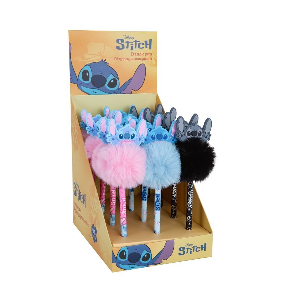 Expositor 12 Bolígrafo Borrable Stitch Pompon Fluffy COOLPACK