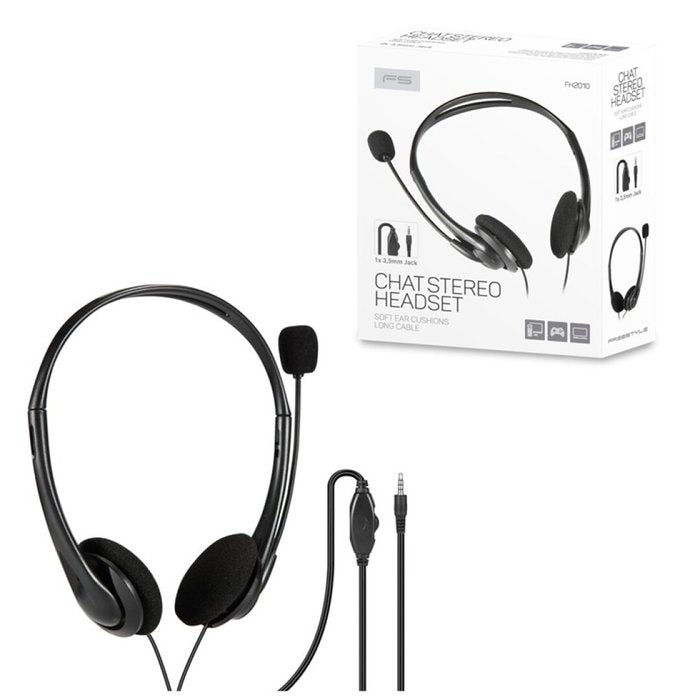 Auricular con micrófono PC control volumen y jack 3.5 mm negro VINI Trading