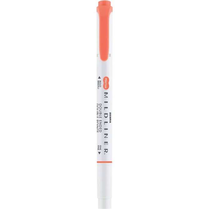 Rotulador Zebra Mildliner Doble Punta Warm Bermellon | Zebra Pen | Pack 10 Unidades