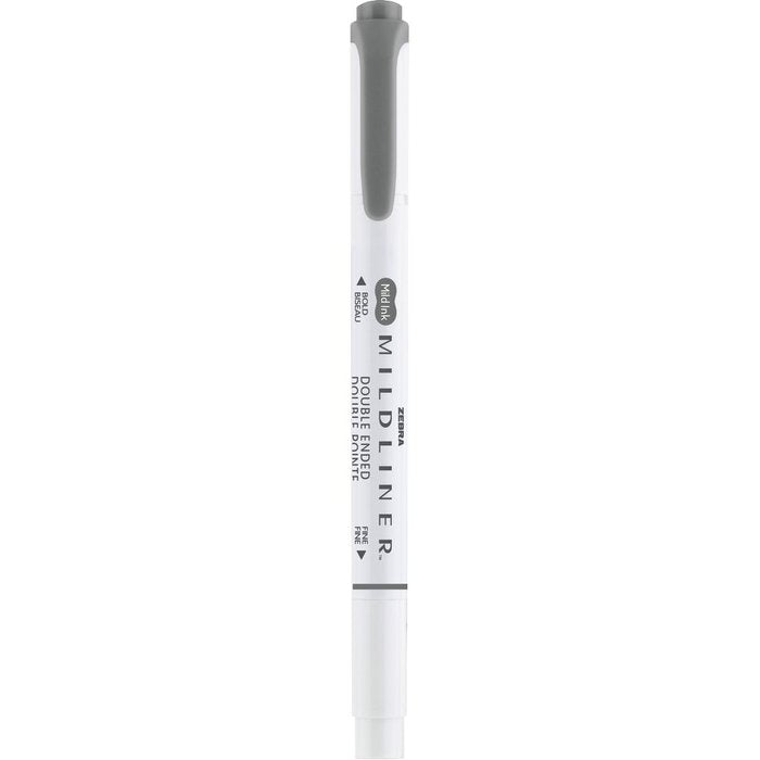Rotulador Zebra Mildliner Doble Punta Friendly Gris Oscuro | Zebra Pen | Pack 10 Unidades