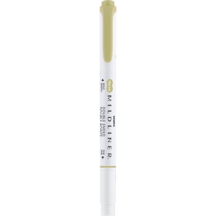 Rotulador Zebra Mildliner Doble Punta Neutral Verde Oliva | Zebra Pen | Pack 10 Unidades