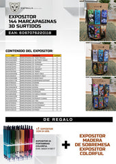 EXPOSITOR 144 MARCAPAGINAS 3D SURTIDOS | 1 UNIDADES | (ARTGAME)