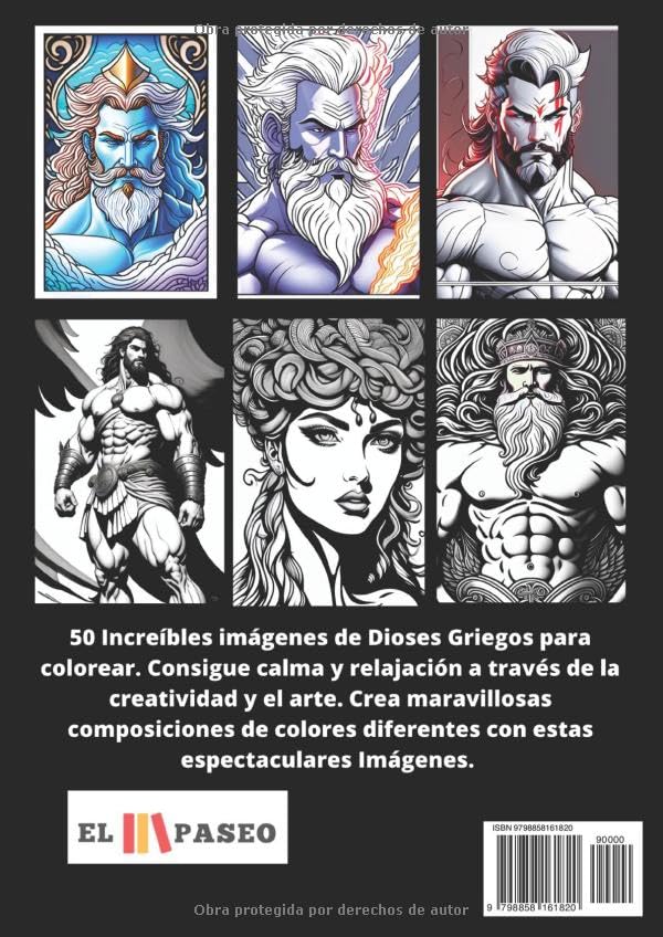 ✅ DIOSES DE GRECIA: Libro de Colorear para Adultos con Dibujos de Dioses y Héroes de la Antigua Grecia Imagen secundaria del producto
