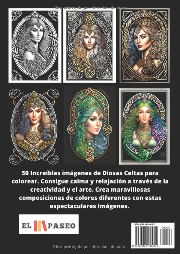 ✅ DIOSAS CELTAS: Libro de Colorear para Adultos con Dibujos y representaciones de Divinidades Celtas