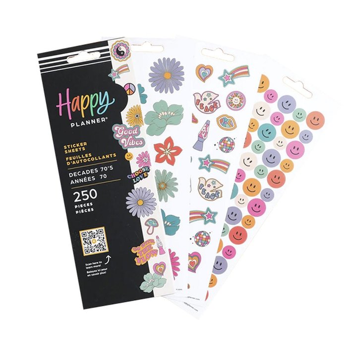 PEGATINAS NOTEBOOK HAPPY PLANNER 70S 8 HOJAS | HAPPY PLANNER | 1 UNIDAD | 6738076749434