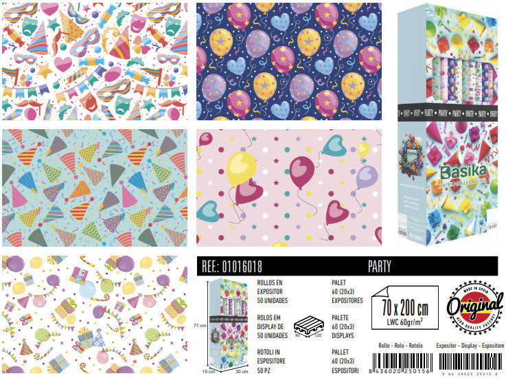 Expositor 50 rollos papel regalo 70x200 Todo Tiempo Clásico Imagen principal del producto