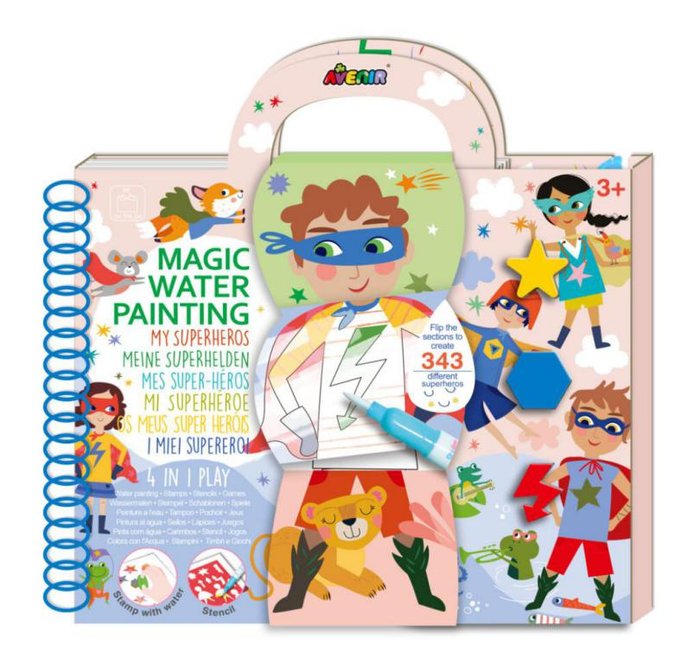 Libro de Dibujo Pintura Agua Superheroes Avenir