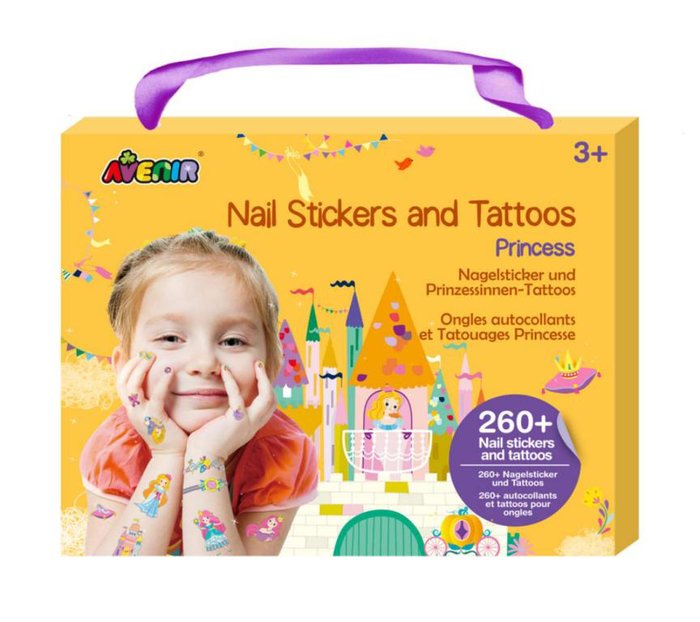 SET PEGATINAS UÑAS Y TATUAJES PRINCESAS AVENIR | AVENIR | 1 UNIDAD | 6920773382063