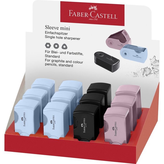 Expositor 12 Afilalapiz Faber Castell Sleeve Mini Colores S
