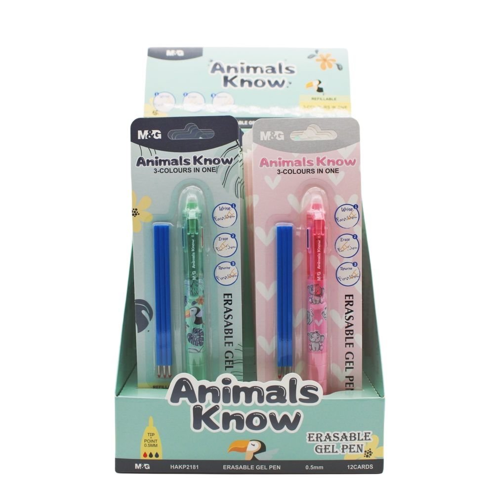 Boligrafo Borrable 3 en 1 Animals Planet M&G pack 1 Imagen principal del producto