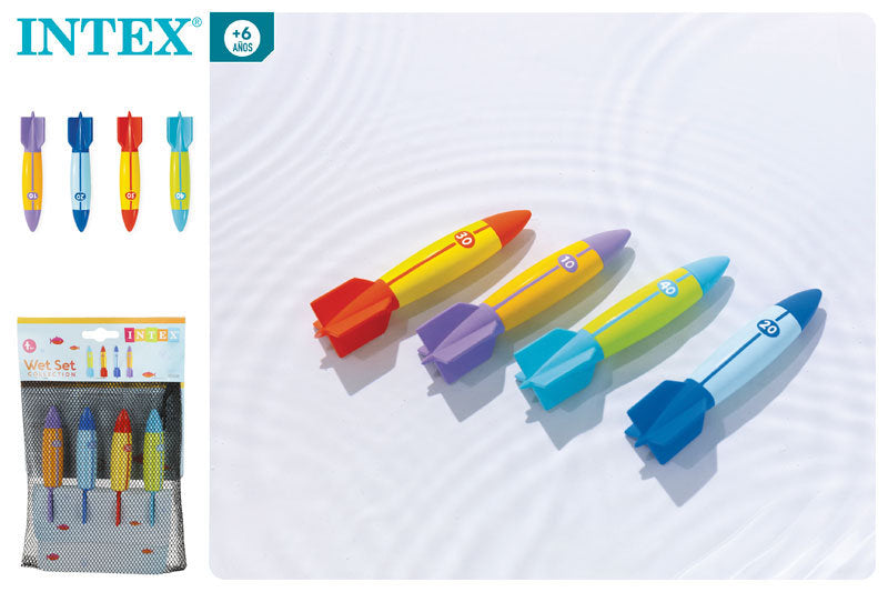 Juego acuático Torpedos 4 colores Intex Color Baby