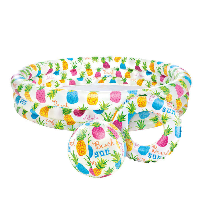 Set Piscina 132x28cm Flotador 51cm y Pelota 51cm Intex Color Baby