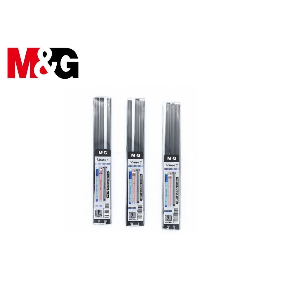 BLISTER 3 UDS RECAMBIO BOLIGRAFO BORRABLE COLOR NEGRO 0,7MM | 10 UNIDADES | (M&G)