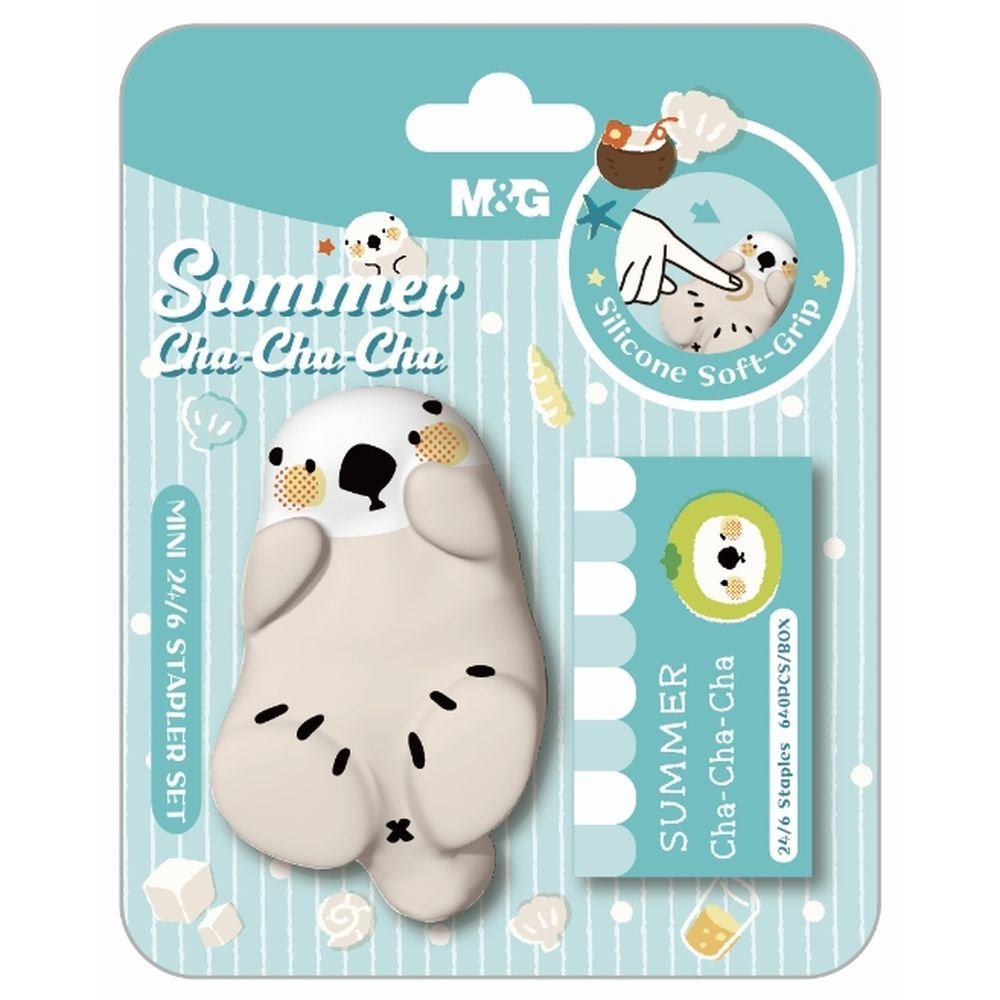 BLISTER SET MINI GRAPADORA + GRAPAS 24/6 SUMMER CHACHACHA | 24 UNIDADES | (M&G) Imagen principal del producto