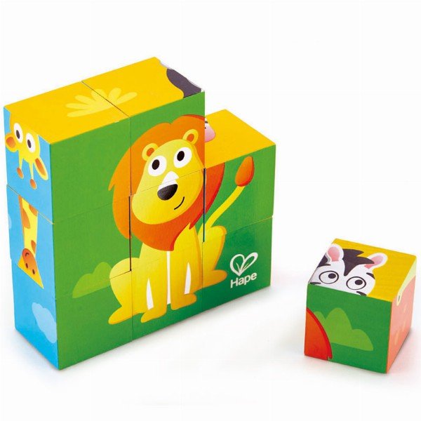 Puzzle bloques selva Hape Pack 2-49 piezas madera infantil