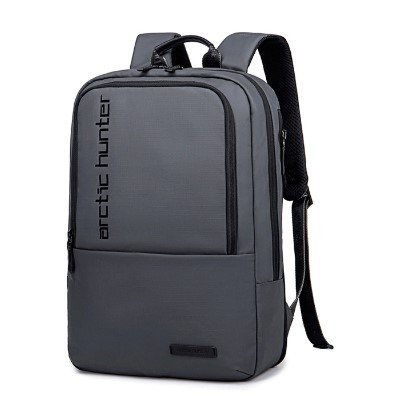 MOCHILA BUSINESS NYLON CON DOBLE CREMALLERA GRIS | ARCTIC HUNTER