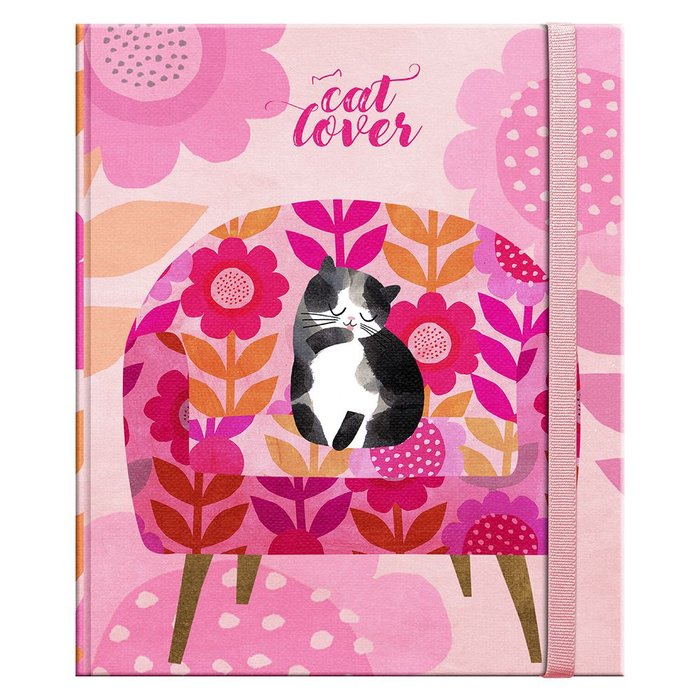 Libreta Tapa Dura A5 Planet Cat Rosa Premium Paper
