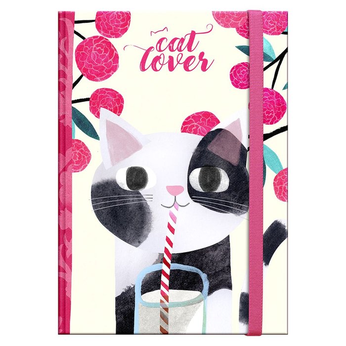 Libreta Tapa Dura Mediana A6 Planet Cat Marca Premium Paper