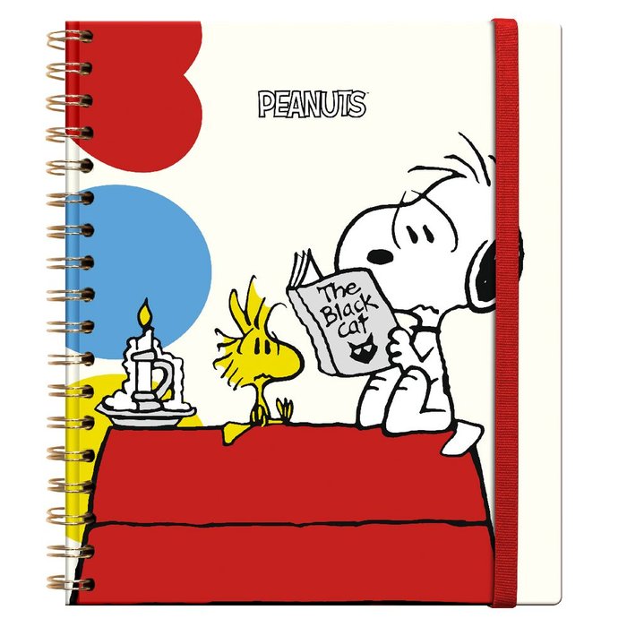 Libreta Tapa Dura A5 con Espiral Snoopy Colorfull Marca Premium Paper