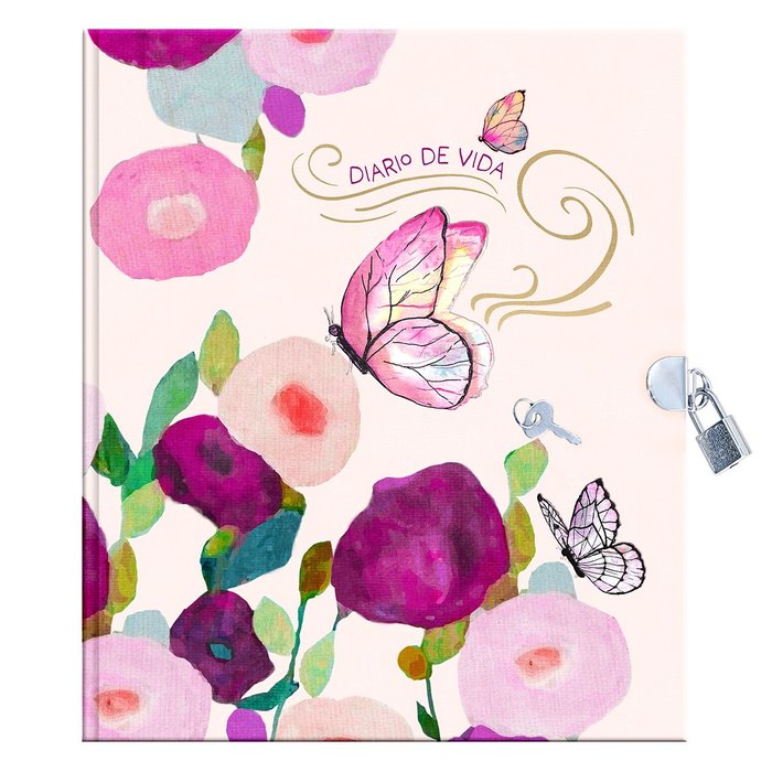 DIARIO CON CANDADO BUTTERFLY | 1 UNIDADES | (PREMIUM PAPER) Imagen principal del producto