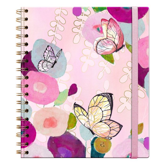Libreta Tapa Dura Grande Butterfly Espiral Premium Paper
