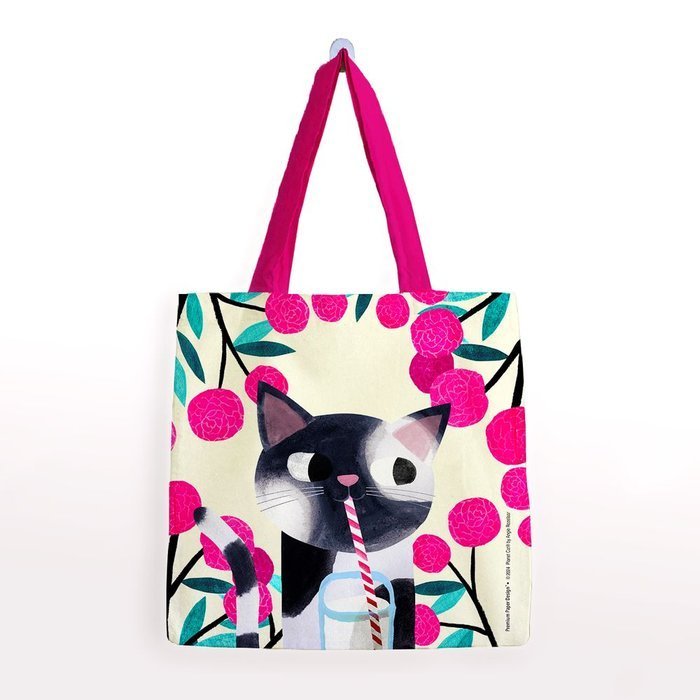 BOLSA ALGODON PLANET CAT PEQUEÑA - 3 PAJITA | PREMIUM PAPER Imagen principal del producto
