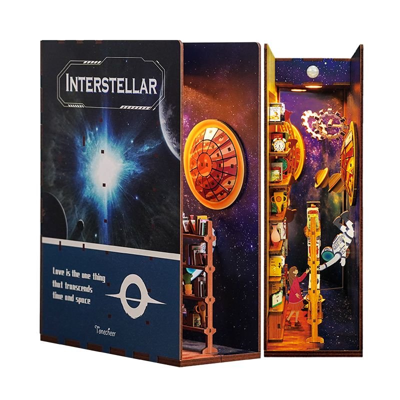 Maqueta Book Nook Interestallar con Luz y Sensor Movimiento TONECHEER