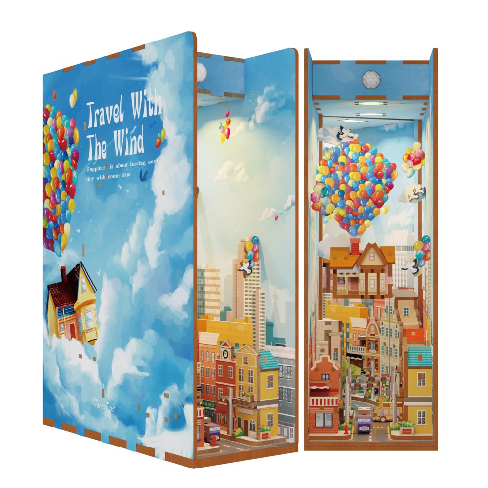 Maqueta Book Nook con Luz Up Travel With the Wind TONECHEER Imagen principal del producto