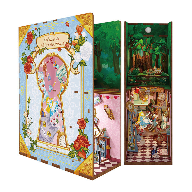 Maqueta Book Nook con Luz Alicia en el País de las Maravillas TONECHEER Imagen principal del producto