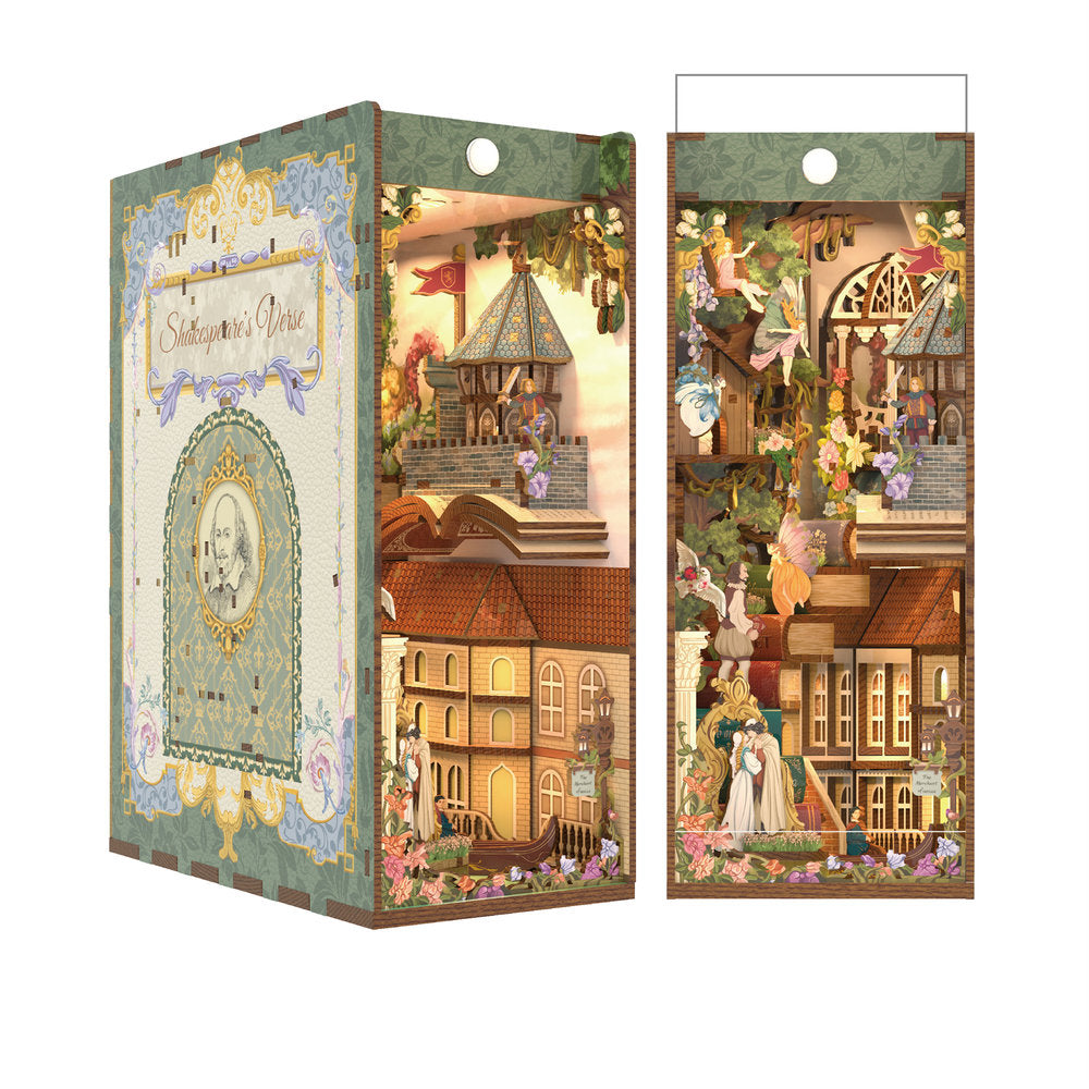 Maqueta Book Nook con Luz Versos de Shakespeare TONECHEER