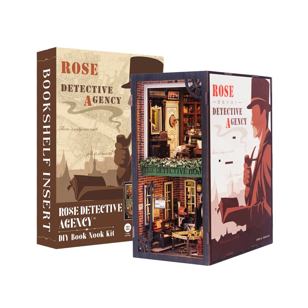 Maqueta Book Nook con Luz Agencia de Detectives Rose CUTEBEE