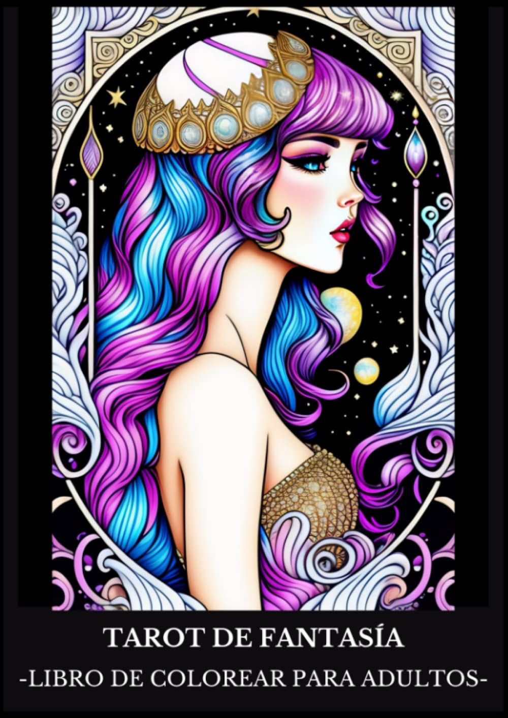 ✅ TAROT DE FANTASÍA: Libro de Colorear para Adultos con Dibujos de Cartas del Tarot con imágenes de Fantasía Imagen principal del producto