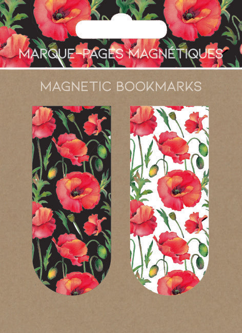 MARCAPAGINAS MAGNETICOS MOTIF FLEURS ROUGES FLORES ROJAS | 6 UNIDADES | (PICTURA)