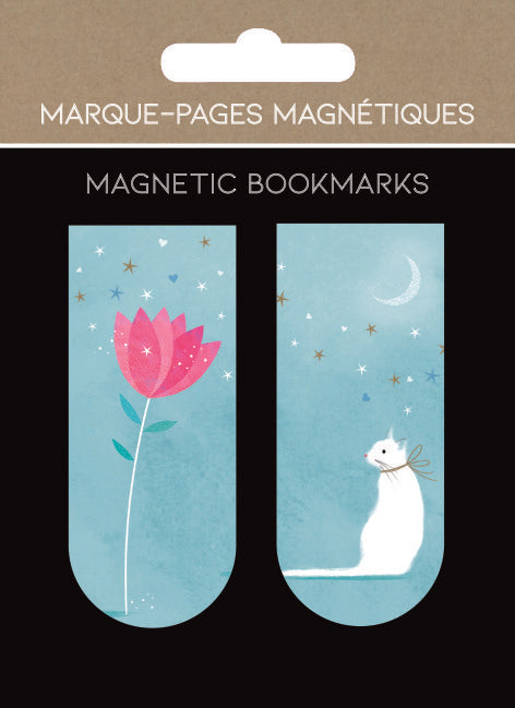 MARCAPAGINAS MAGNETICOS CHAT AVEC FLEUR FLORES Y GATOS | 6 UNIDADES | (PICTURA)