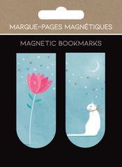 MARCAPAGINAS MAGNETICOS CHAT AVEC FLEUR FLORES Y GATOS | 6 UNIDADES | (PICTURA)